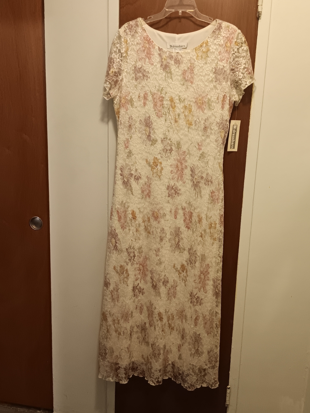 Dressbarn Spring Cream Floral Lace Maxi Dress